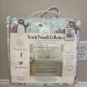 My Baby Dam Forest Friends Crib Bedding Set